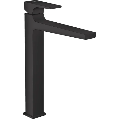 hansgrohe Metropol Einhebel-Waschtischmischer 260 mit Hebelgriff für Aufsatzwaschtische mit Push-Open Ablaufgarnitur Mattschwarz