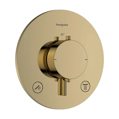hansgrohe Ecostat Comfort S Thermostat Unterputz für 2 Verbraucher Polished Gold Optic