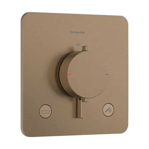 hansgrohe Ecostat Comfort Q Thermostat Unterputz für 2 Verbraucher mit integrierter Sicherungskombination nach EN1717 Brushed Bronze