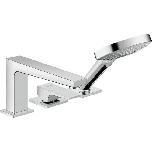 hansgrohe Metropol 3-Loch Einhebel-Wannenrandmischer mit Hebelgriff für Secuflex Chrom