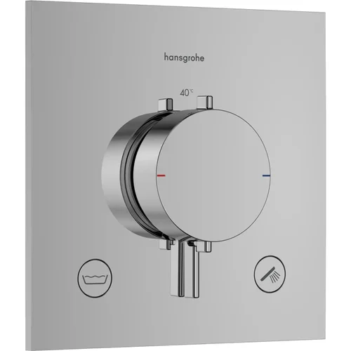 hansgrohe Ecostat Comfort E Thermostat Unterputz für 2 Verbraucher mit integrierter Sicherungskombination nach EN1717 Chrom