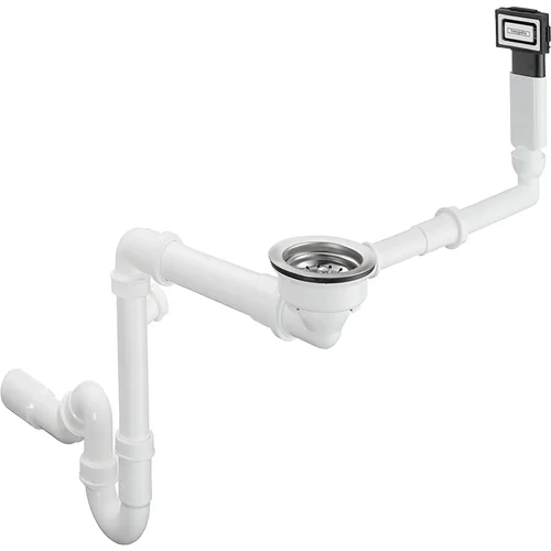 hansgrohe D16-10 Manuelle Ab- und Überlaufgarnitur für Einzelbecken Granit Chrom