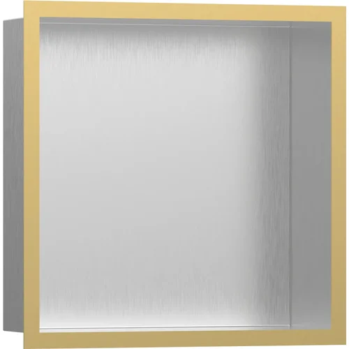 hansgrohe XtraStoris Individual Wandnische Edelstahl gebürstet mit Designrahmen 300/300/100 Polished Gold Optic