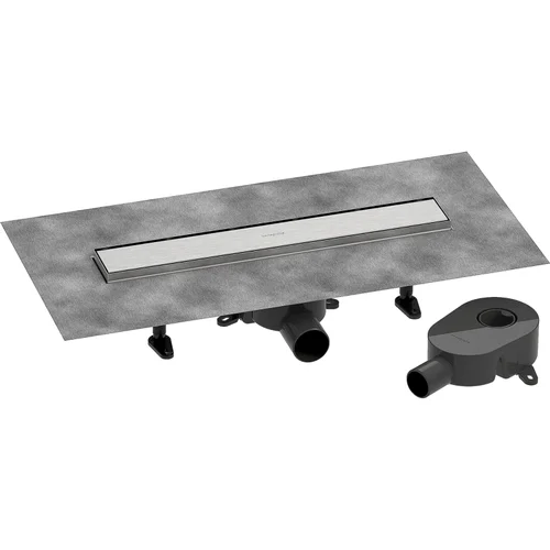 hansgrohe RainDrain Go Komplettset Duschrinne 500 rückseitig befliesbar für Standard-/flache Installation Edelstahl gebürstet