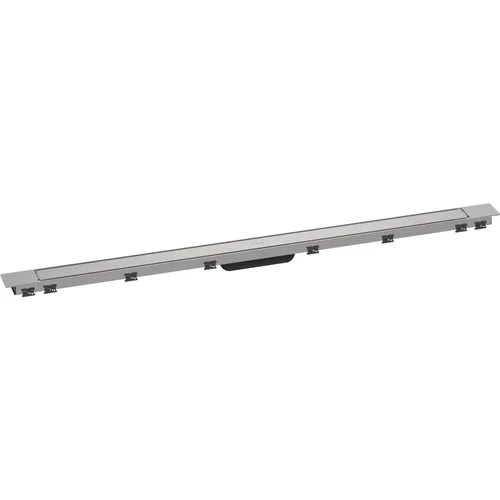 hansgrohe RainDrain Match Plus Fertigset Duschrinne 1200 mit höhenverstellbarem Rahmen Edelstahl gebürstet