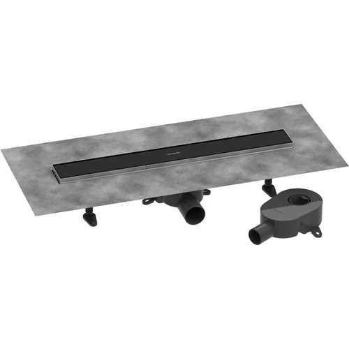 hansgrohe RainDrain Go Komplettset Duschrinne 600 rückseitig befliesbar für Standard-/flache Installation Mattschwarz