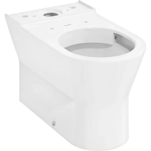 Hansgrohe EluPura Original S Stand-WC für aufgesetzten Spülkasten wandbündig mit horizontalem/vertikalem Abgang AquaChannel Flush, Oberfläche: Weiß, 60135450