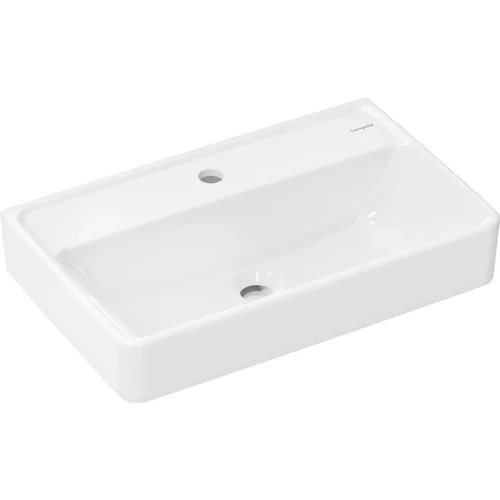 hansgrohe Xanuia Q Waschtisch Compact 600/370 mit Hahnloch ohne Überlauf, SmartClean Weiß