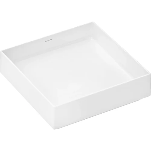 hansgrohe Xuniva Evo E Aufsatzwaschtisch 400/400 ohne Hahnloch und Überlauf, SmartClean, HygieneEffect Weiß