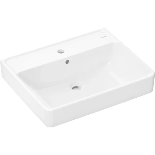 hansgrohe Xanuia Q Waschtisch 600/480 mit Hahnloch und Überlauf, SmartClean Weiß