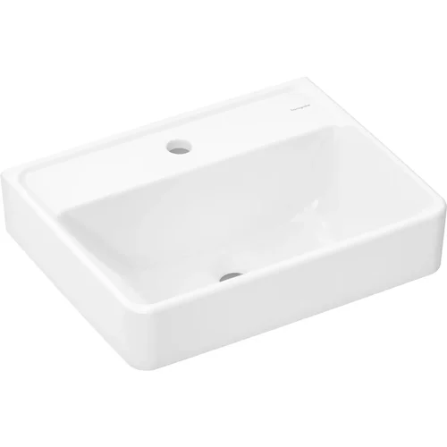 hansgrohe Xanuia Q Handwaschbecken 500/390 mit Hahnloch ohne Überlauf, SmartClean Weiß