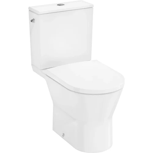 hansgrohe EluPura Original S Stand-WC Set mit horizontalem Abgang AquaChannel Flush, SmartClean mit Spülkasten und WC Sitz mit SoftClose und QuickRelease Weiß
