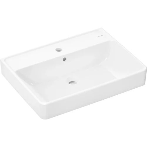 hansgrohe Xanuia Q Aufsatzwaschtisch geschliffen 650/480 mit Hahnloch und Überlauf Weiß