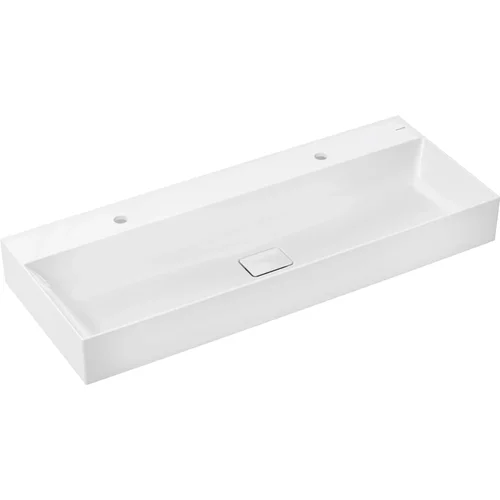 hansgrohe Xevolos E Waschtisch 1200/480 mit 2 Hahnlöchern ohne Überlauf, SmartClean Weiß