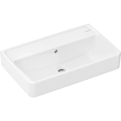 hansgrohe Xanuia Q Waschtisch Compact 600/370 ohne Hahnloch mit Überlauf Weiß