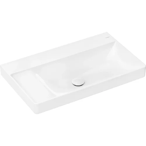 hansgrohe Xelu Q Aufsatzwaschtisch geschliffen mit Ablage links 800/480 ohne Hahnloch und Überlauf, SmartClean Weiß