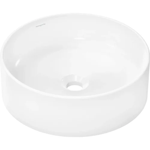 hansgrohe Xuniva S Aufsatzwaschtisch 400/400 ohne Hahnloch und Überlauf, SmartClean Weiß