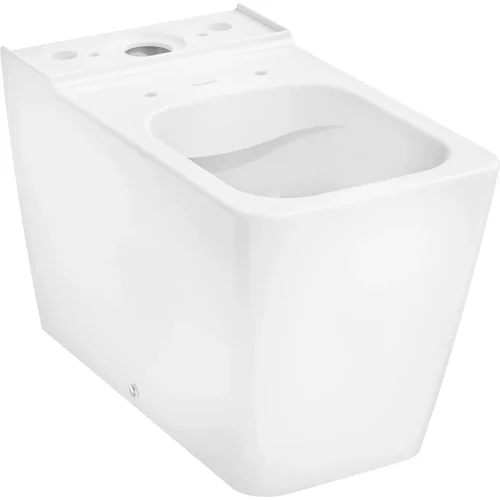 hansgrohe EluPura Q Stand-WC für aufgesetzten Spülkasten wandbündig mit horizontalem/vertikalem Abgang , AquaFall Flush, SmartClean Weiß
