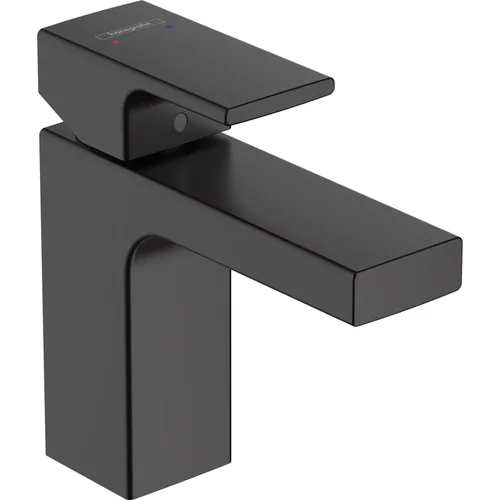 hansgrohe Vernis Shape Einhebel-Waschtischmischer 100 mit isolierter Wasserführung und Zugstangen-Ablaufgarnitur Mattschwarz