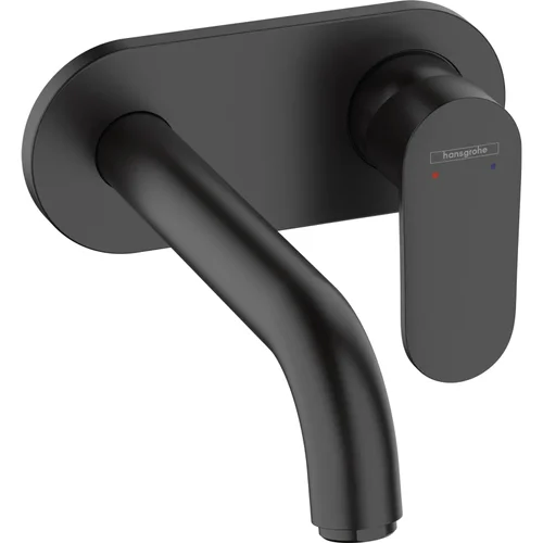 hansgrohe Vernis Blend Einhebel-Waschtischmischer Unterputz für Wandmontage mit Auslauf 20,7 cm Mattschwarz