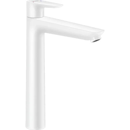 hansgrohe Talis E Einhebel-Waschtischmischer 240 für Aufsatzwaschtische mit Zugstangen-Ablaufgarnitur Mattweiß