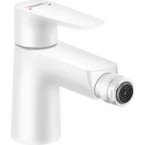 hansgrohe Talis E Einhebel-Bidetmischer mit Zugstangen-Ablaufgarnitur Mattweiß