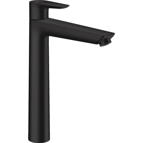 hansgrohe Talis E Einhebel-Waschtischmischer 240 für Aufsatzwaschtische mit Zugstangen-Ablaufgarnitur Mattschwarz