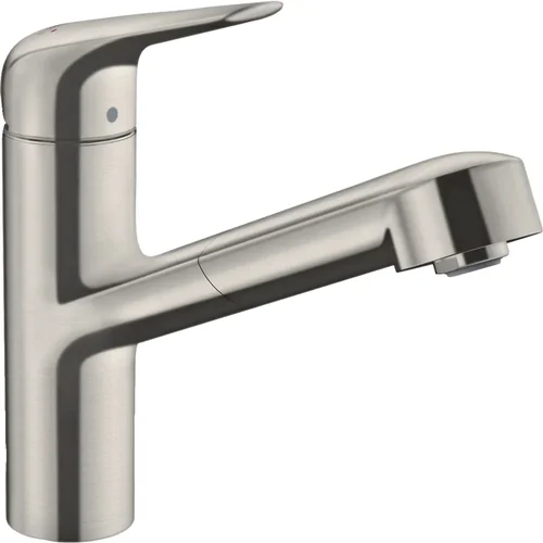 hansgrohe Focus M42 Einhebel-Küchenmischer 150, Ausziehauslauf, 1jet Edelstahl Finish