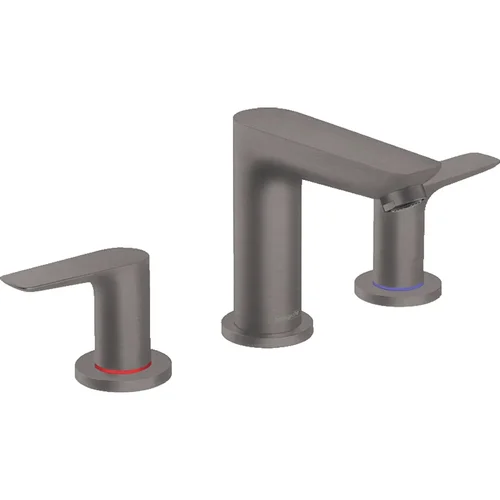 hansgrohe Talis E 3-Loch Waschtischarmatur mit Zugstangen-Ablaufgarnitur Brushed Black Chrome