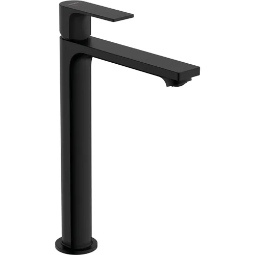 hansgrohe Rebris E Einhebel-Waschtischmischer 240 CoolStart EcoSmart+ für Aufsatzwaschtische mit Zugstangen-Ablaufgarnitur Mattschwarz