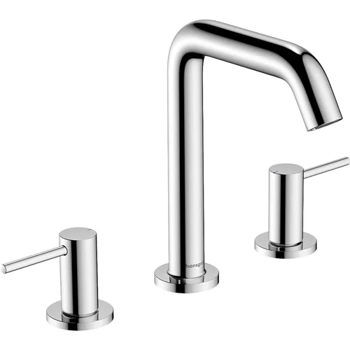 hansgrohe Tecturis S 3-Loch Waschtischarmatur 150 EcoSmart+ mit Push-Open Ablaufgarnitur Chrom
