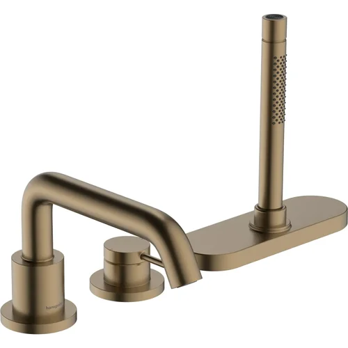 hansgrohe Tecturis S 3-Loch Einhebel-Wannenrandmischer mit sBox Brushed Bronze