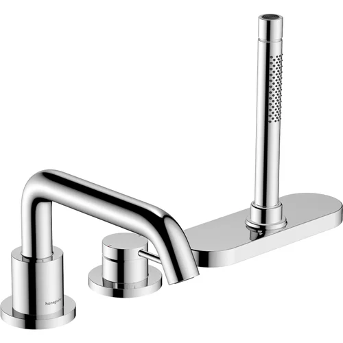 hansgrohe Tecturis S 3-Loch Einhebel-Wannenrandmischer mit sBox Brushed Black Chrome