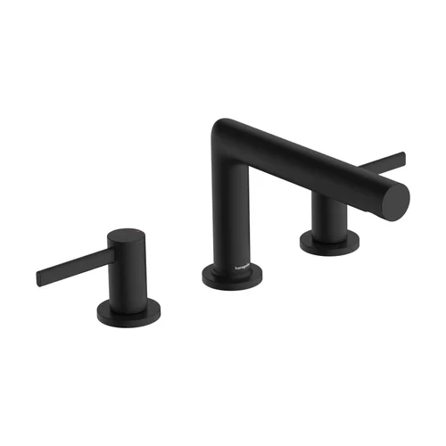 hansgrohe 3-Loch Waschtischarmatur 100 Zesis S - mit Zugstangen-Ablaufgarnitur MSW Mattschwarz