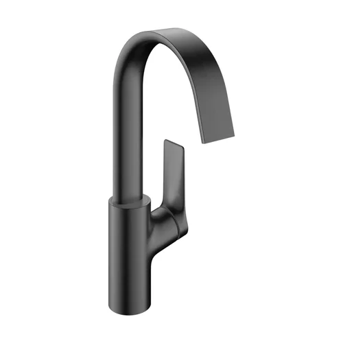hansgrohe Vivenis Einhebel-Waschtischmischer 210 mit Schwenkauslauf und Zugstangen-Ablaufgarnitur Brushed Black Chrome
