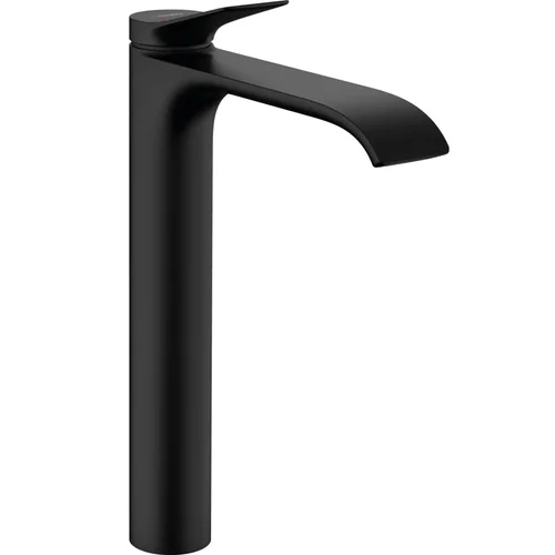hansgrohe Vivenis Einhebel-Waschtischmischer 250 für Aufsatzwaschtische mit Zugstangen-Ablaufgarnitur Mattschwarz