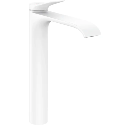 hansgrohe Vivenis Einhebel-Waschtischmischer 250 für Aufsatzwaschtische mit Zugstangen-Ablaufgarnitur Mattweiß