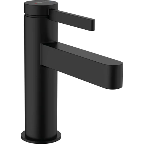 hansgrohe Finoris Einhebel-Waschtischmischer 100 mit Push-Open Ablaufgarnitur Mattschwarz