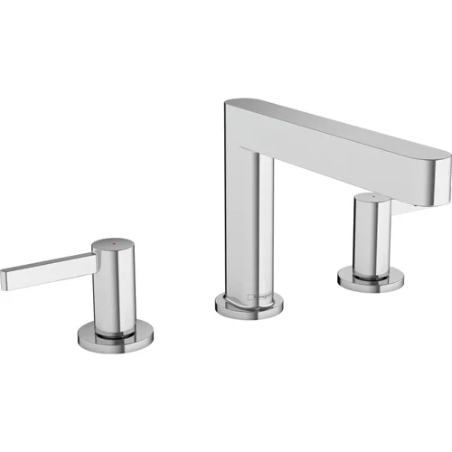 hansgrohe Finoris 3-Loch Waschtischarmatur 110 mit Push-Open Ablaufgarnitur Chrom