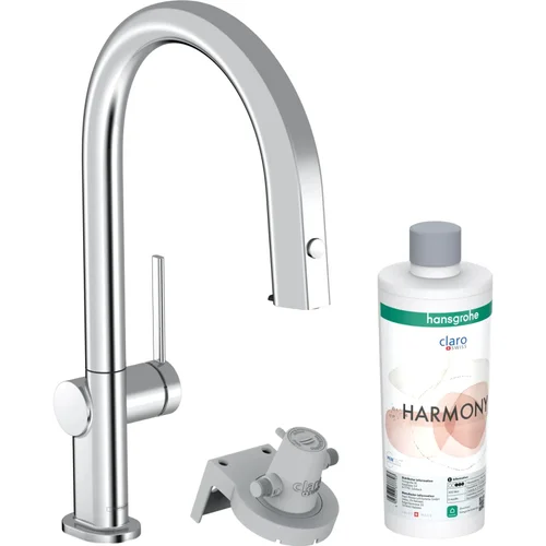 hansgrohe Aqittura M91 FilterSystem 210, Ausziehauslauf, 1jet, sBox, Starter Set Chrom