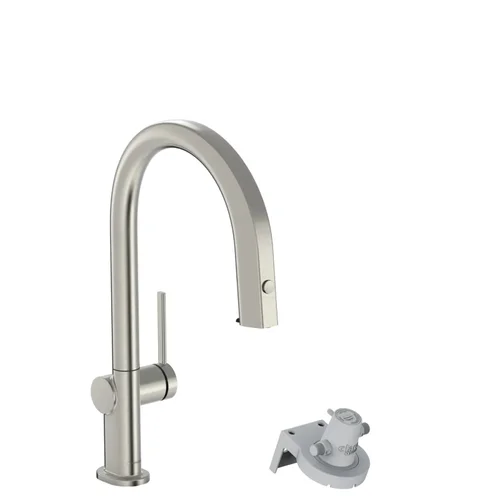 hansgrohe Aqittura M91 FilterSystem 210, Ausziehauslauf, 1jet, sBox Edelstahl Finish