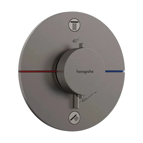 hansgrohe ShowerSelect Comfort S Thermostat Unterputz für 2 Verbraucher mit integrierter Sicherungskombination nach EN1717 Brushed Black Chrome