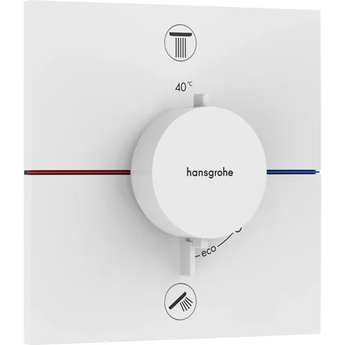 hansgrohe ShowerSelect Comfort E Thermostat Unterputz für 2 Verbraucher mit integrierter Sicherungskombination nach EN1717 Mattweiß