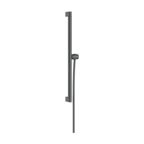hansgrohe Unica Brausestange E Puro 65 cm mit Easy Slide Handbrausehalter und Isiflex Brauseschlauch 160 cm Brushed Black Chrome
