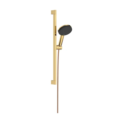 hansgrohe Raindance Alive Select S Brauseset 125 3jet EcoSmart mit Brausestange Unica E Puro 65 cm und Easy Slide Brausehalter Polished Gold Optic