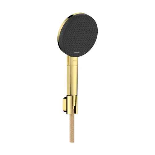 hansgrohe Raindance Alive Select S Brausehalterset 125 3jet EcoSmart mit Designflex Textilbrauseschlauch 160 cm Polished Gold Optic