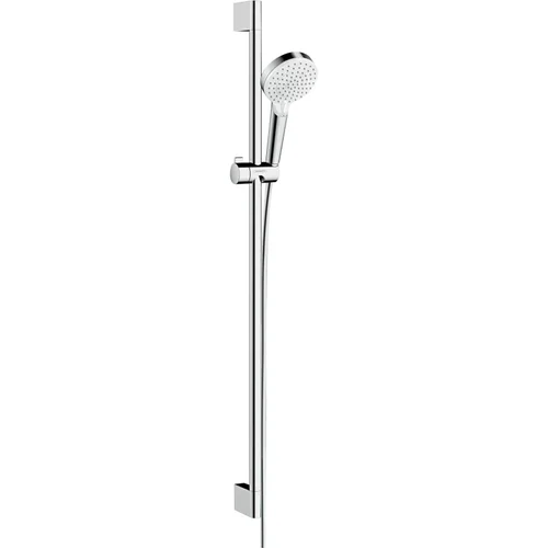hansgrohe Crometta Brauseset 100 Vario EcoSmart mit Brausestange 90 cm Weiß/Chrom