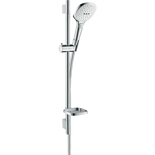 hansgrohe Raindance Select E Brauseset 120 3jet EcoSmart mit Brausestange 65 cm und Seifenschale Weiß/Chrom