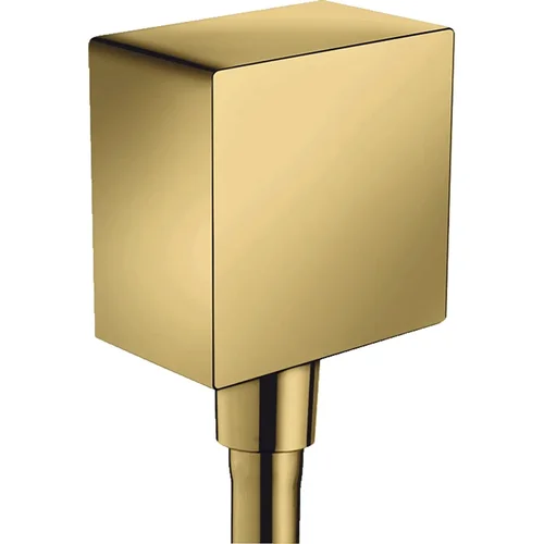 hansgrohe FixFit Wandanschluss Square mit Rückflussverhinderer Polished Gold Optic