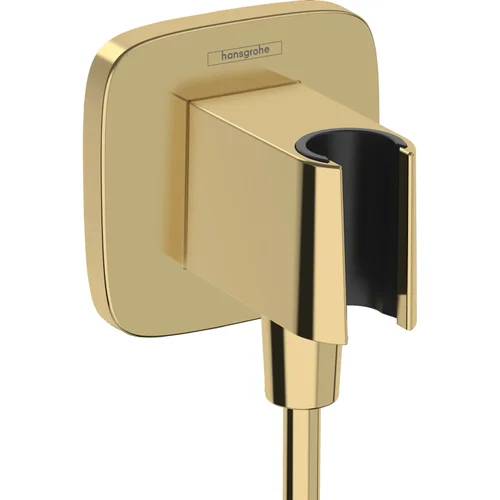 hansgrohe FixFit Q Wandanschluss mit Brausehalter in Polished Gold Polished Gold Optic